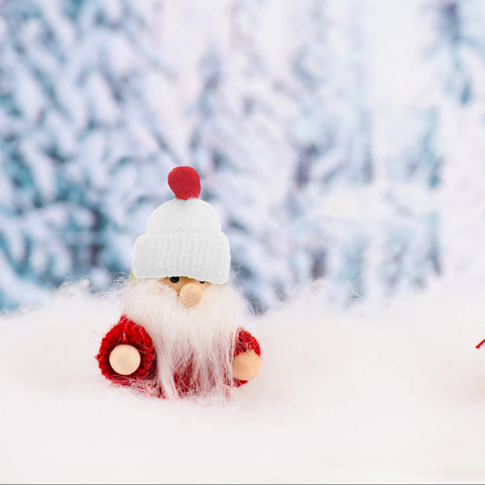 

12Pcs Mini Knit Santa Hats Handmade Xmas Tree Ornaments Soft Wool Tiny Dress Up Accessories Tiny Christmas Hat