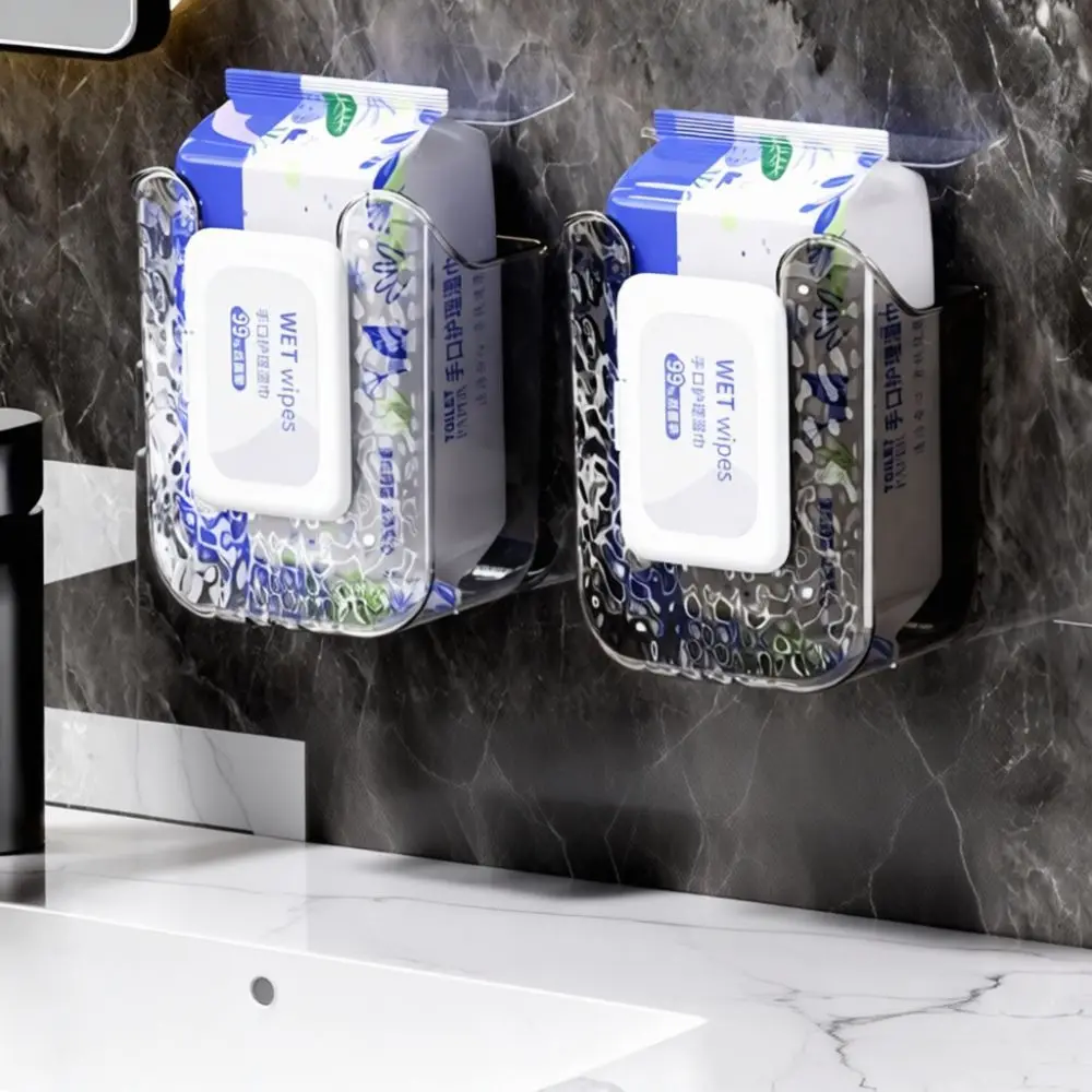 Kitchen Bathroom Paper Storage Box Wall Mounted Tissue Dispenser Face Towel Organizer Punch Free Adhesive Shelf Rack
