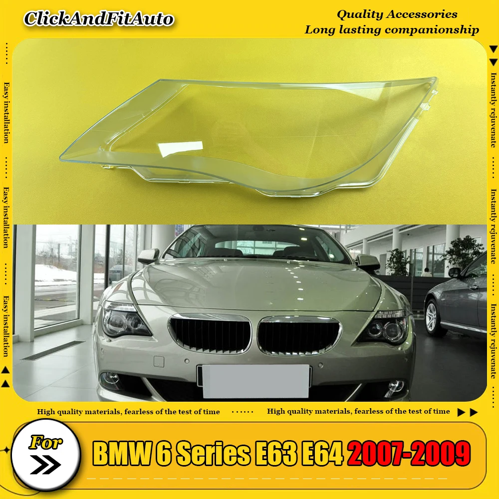 

For BMW 6 Series E63 E64 2007-2009 Headlamp Transparent Cover Headlight Shell Lampshade Plexiglass Replace Original Lens