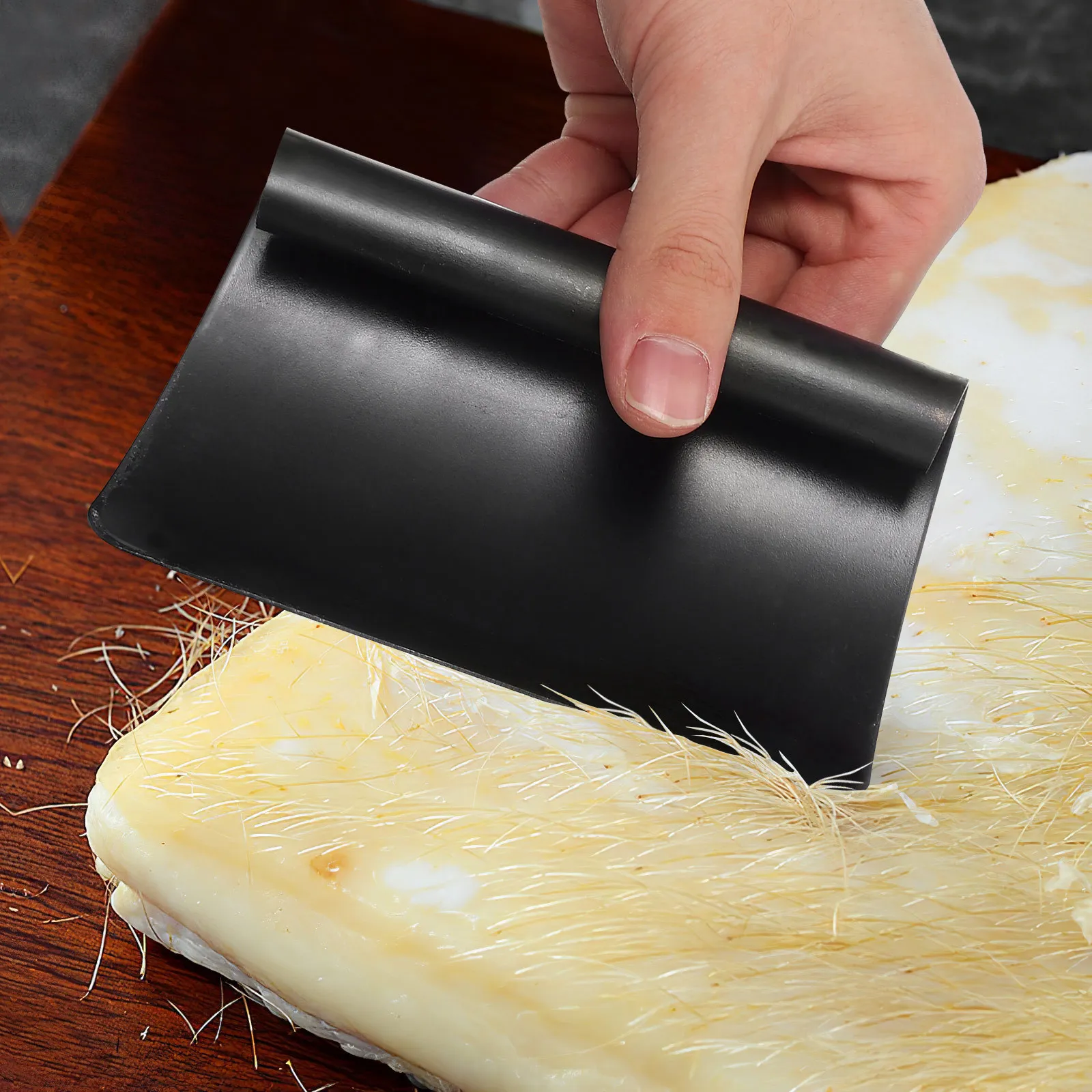 

2Pcs Pig Hair Remover Manganese Steel Scraper Professional Animal Hair Shaving Tool Kitchen Gadget for Restaurant Supermarket