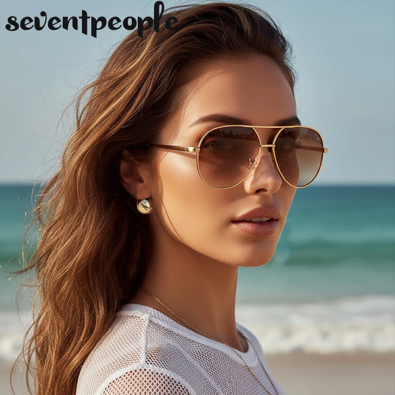 

Oversized Pilot Punk Sunglasses Women 2025 Luxury Brand Retro Metal Frame Oval Outdoor Sunglass Trendy Travelling Eyewear UV400