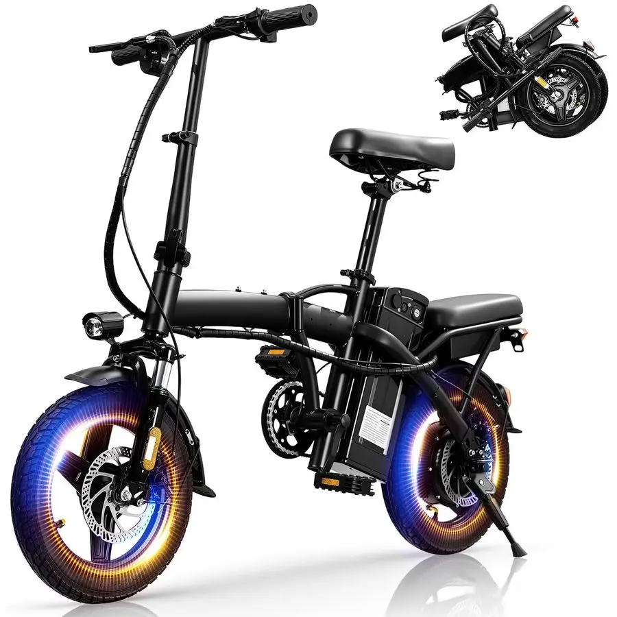 

Foldable Electric Bike for Adults Teens, 560W Brushless Motor 24MPH Ebikes, 32 Mile Range 48V 10Ah Battery, 3Level Pe Customized