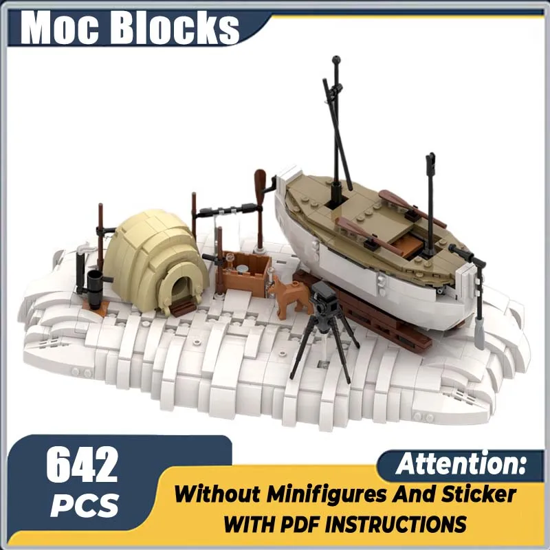 

Movie SceneLifeboat Scenery Model Moc Building BlocksCastle Bricks DIY Rings Movie Model Assembly Ocean Camp Toys Gifts