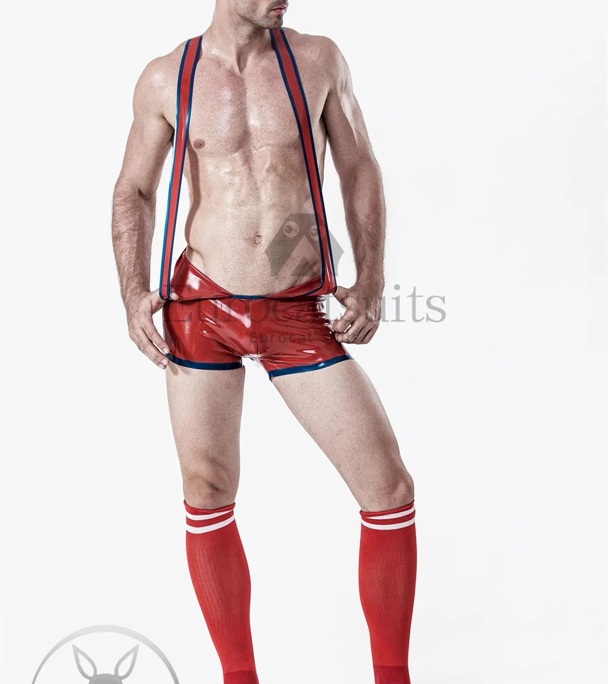 

customized latex catsuits men eurocat suits latex leotard rubber fetish handmade clubwear cosplay Male Open Wrestling Suit