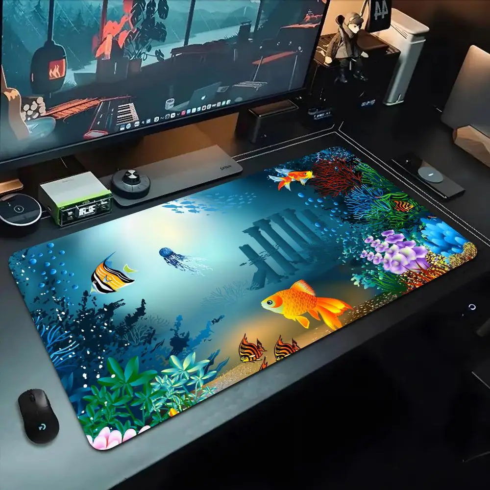 

Коврик для мыши Art Ocean Fish 500X1000 мм, большой игровой коврик для мыши Gamer XL, резиновый коврик для клавиатуры отаку, коврик для ноутбука, стола