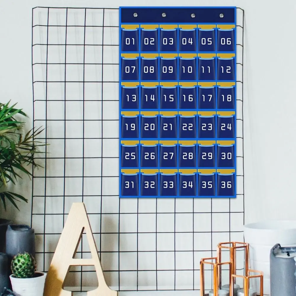 30/36/42/48 Grids Phone Hanging Bag Wall-mounted Thickened Phone Storage Bag Numbered Door Hanging Bag School Wall Door Decor