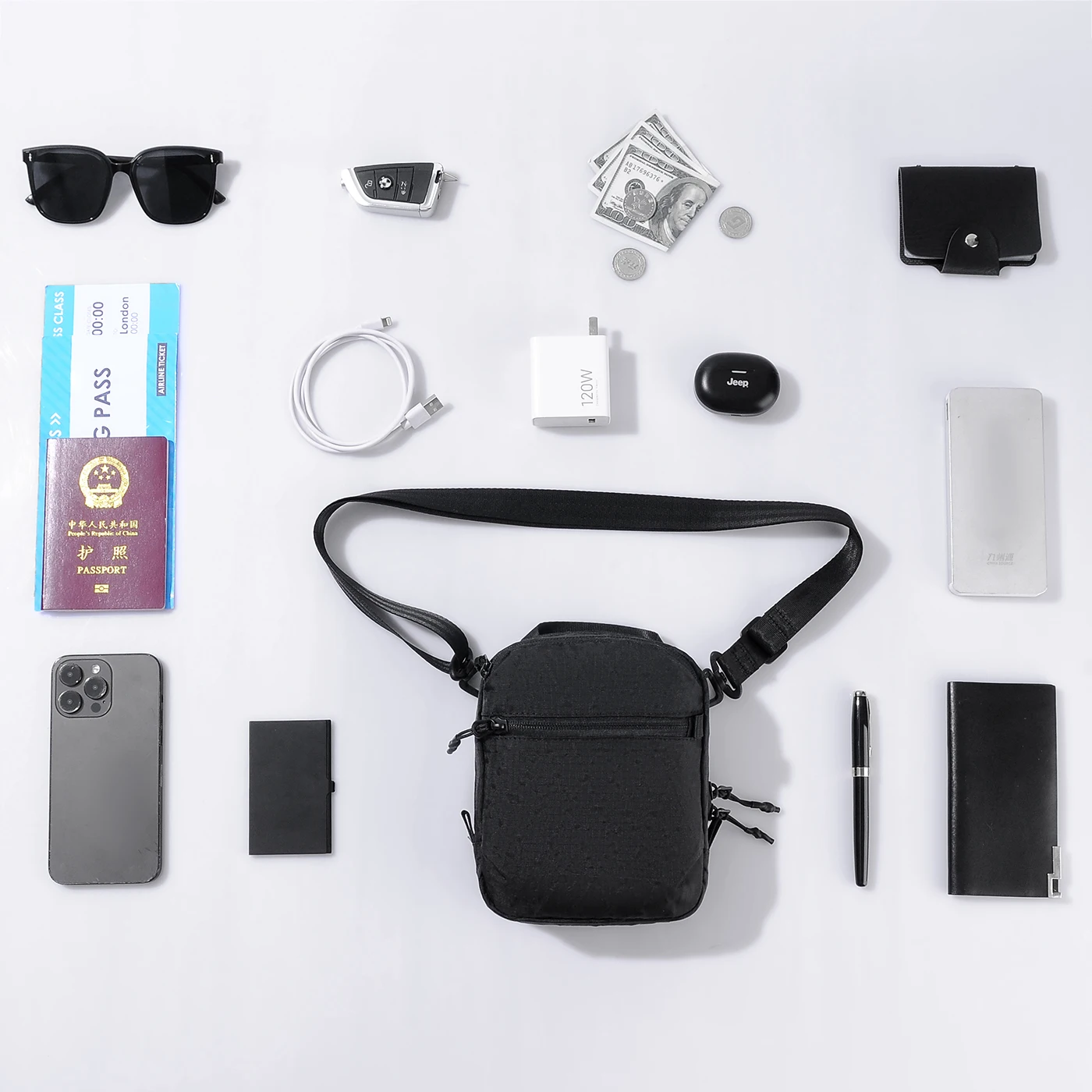 X-pac Waterproof Men's Messenger Bag RFID Multifunction Business Casual Briefcase Bag Travel Male Shoulder Bag Fashion Handbag