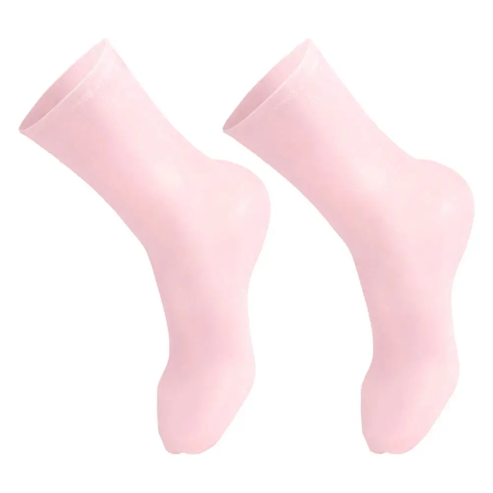 1Pair Reusable Silicone Moisturizing Socks for Dry Feet Honeycomb Cushioning Soft Snug Fit Overnight Foot Masks Women Hydrating
