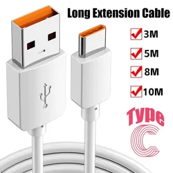 1m-10m Ultra Long Data Cable Fast Charging USB To Type C Data Line for Xiaomi Huawei Oppo Vivo Camera VR Android Phone Data Line