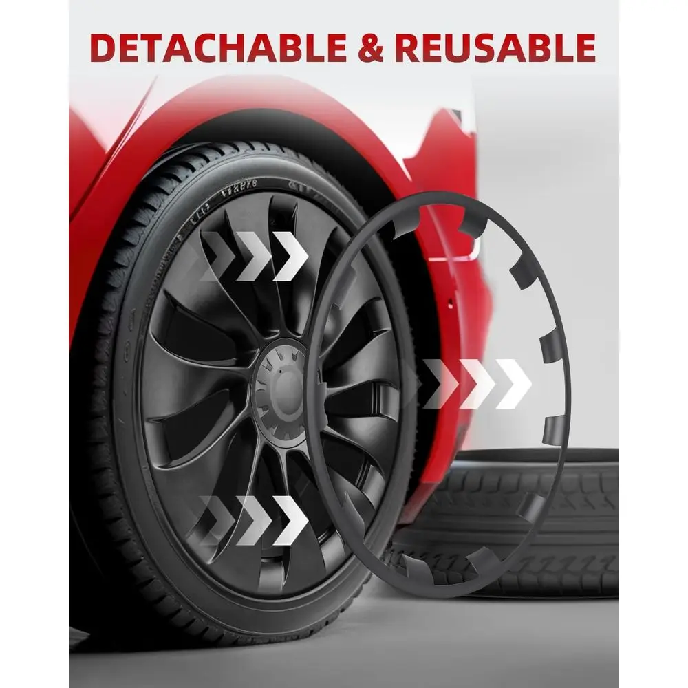 Model Y All-in-one Wheel Rim Protector for Tesla Model Y 21'' Uberturbine Wheel - Strips for Curb Rash Prevention - Set of 4 Rim