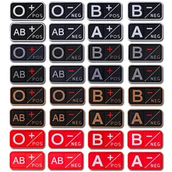 4 Colors PVC Soft Blood Type Tactical 3D Rubber Patch A AB O B+POS Badges on Backpack Military DIY Patches for Clothes Sewing