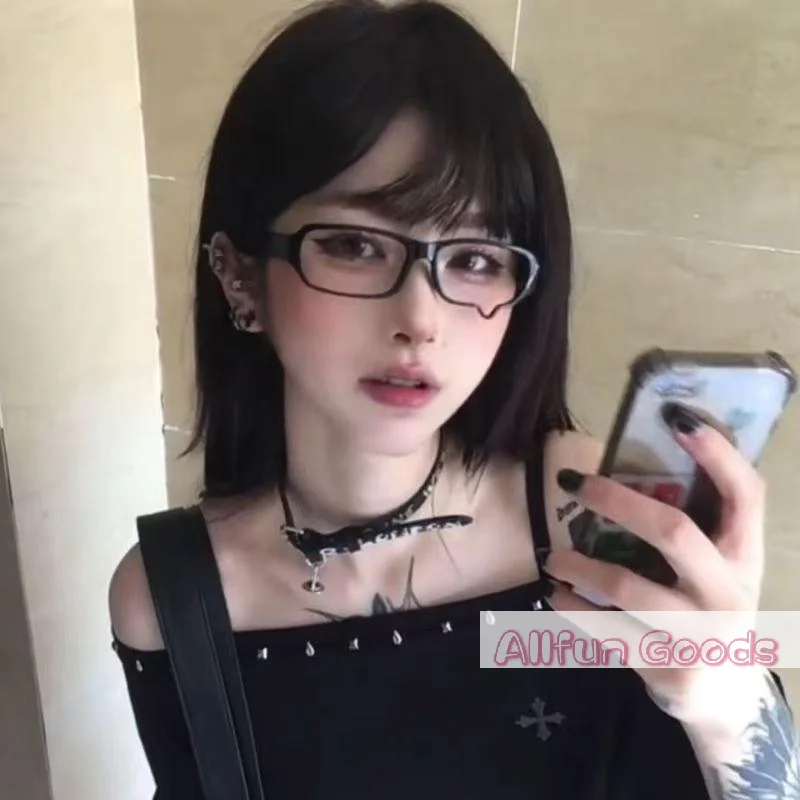 Y2K New Anime Crying Dripping Tears Glasses Unisex Black Eyeglass Frame Retro Kawaii Fashion Halloween Cosplay Accessories