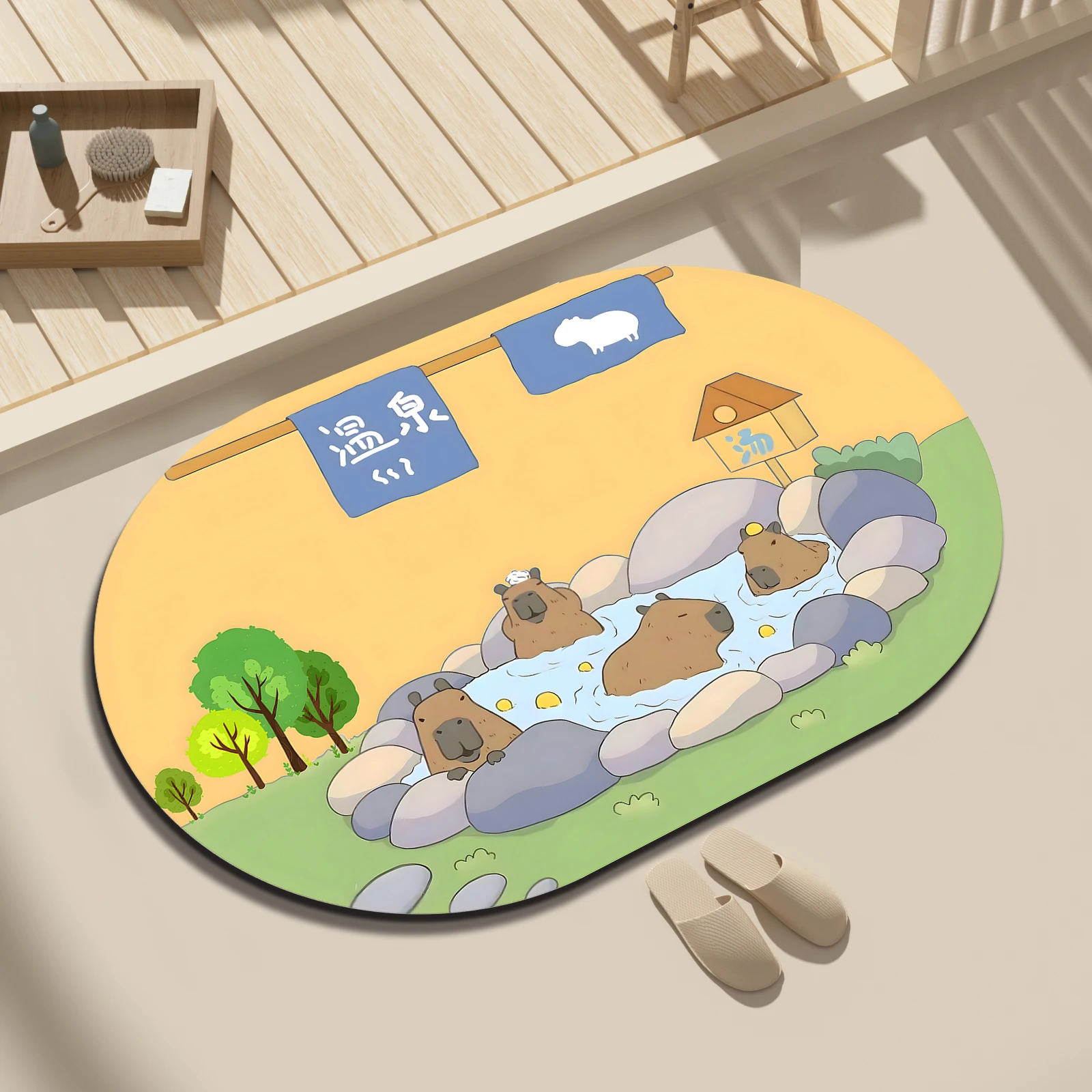 Quick-drying soft floor mat bathroom bathroom door water absorption non-slip foot mat toilet toilet small carpet