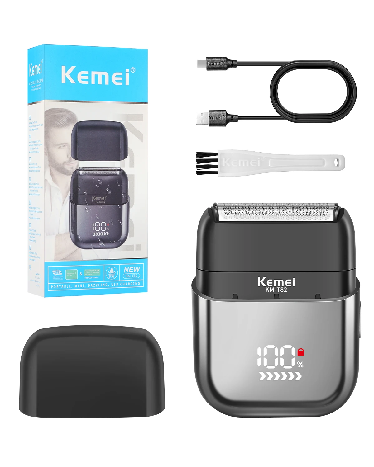

KEMEI km-t82 Usb сабельная электробритва моющийся цифровой дисплей профессиональный электрический портативный дорожный триммер для хлеба