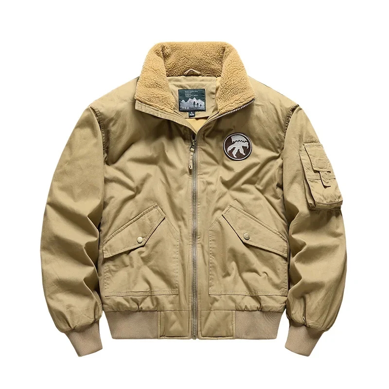 

Мужская куртка в стиле ретро, новая зимняя куртка для пешего туризма, охоты, больших размеров, рабочая одежда с хлопковой подкладкой, толстая теплая парка, мужская одежда