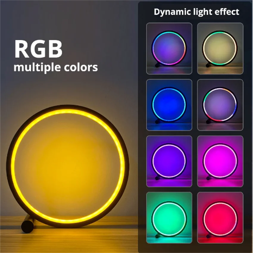 

Smart LED RGB Night Light Desktop Atmosphere Desk Lamp APP Control Bedroom Bedside Decoration Suitable for Game Room