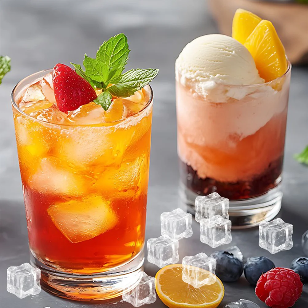 120 قطعة مكعبات ثلج من الأكريليك الشفاف غير قابلة للاذوبان وقابلة لإعادة الاستخدام لحشو المزهرية مبعثر طاولة الحفلات 18 مللي متر #1