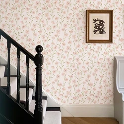 Pink Floral PVC Peel And Stick Wallpaper Flower Self-adhesive Waterproof Cabinet Sticker Elegant Spring Vinyl Home Decor