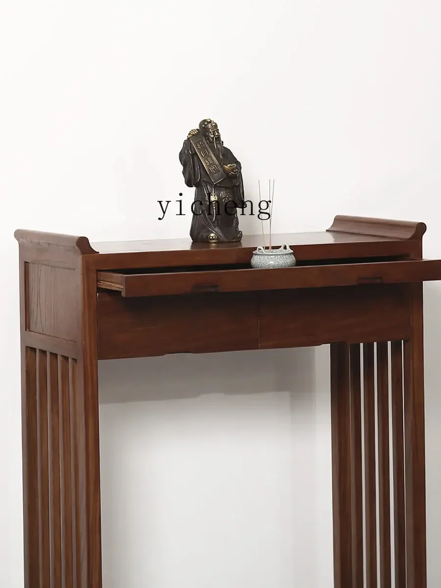 v9.4-Solid Wood Altar Incense Burner Table Buddha Shrine Modern Minimalist Buddha Niche Chinese Style Prayer Altar Table Table