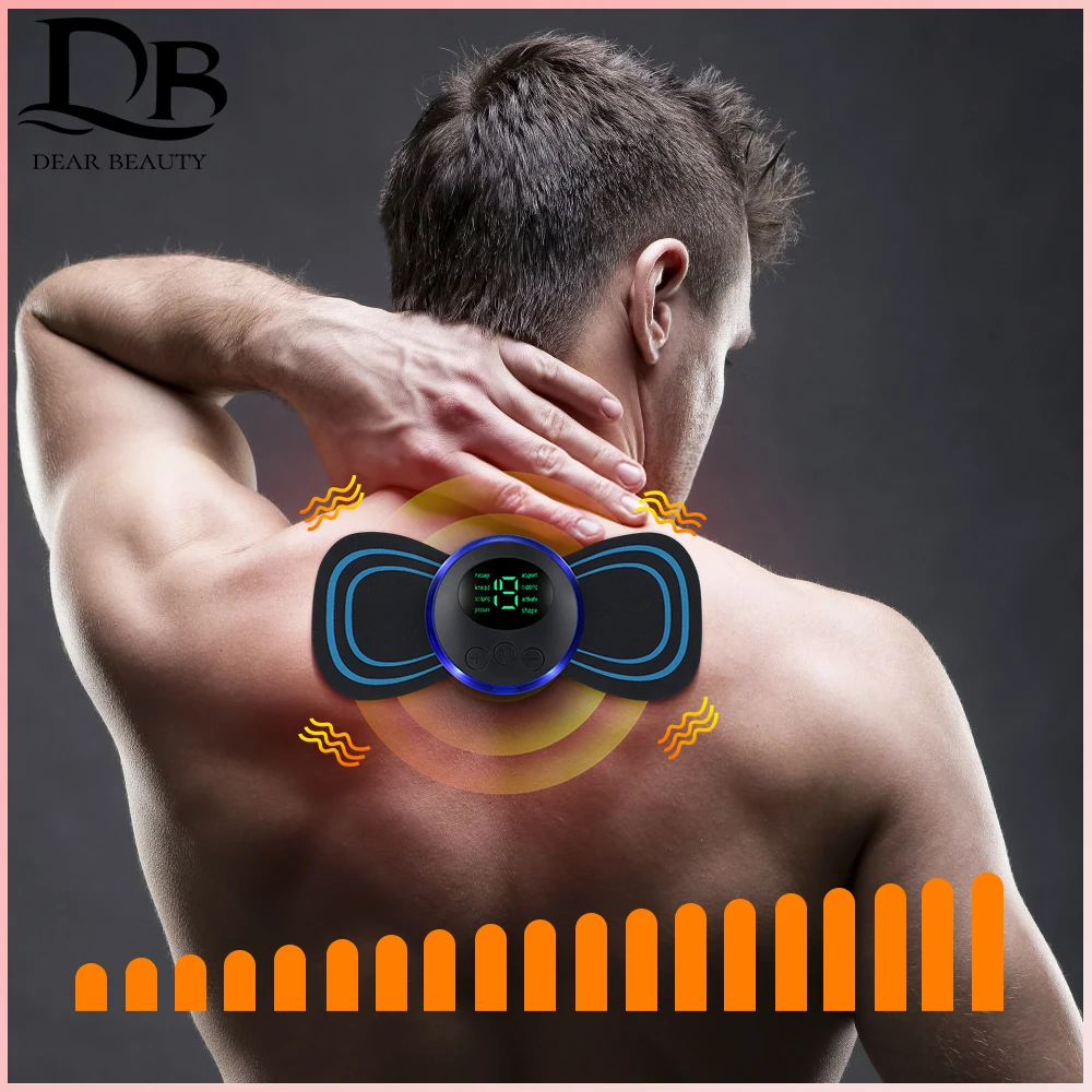 

Neck Relief Muscle Pain Mini Electric Massage Sticker EMS Pulse Soreness Shoulder Leg Arms Cervical Back Body Massage Health