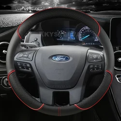 Microfiber Leather Car Steering Wheel Cover For Ford Ranger 2016 2017 2018 2019 Everest 2016 2017 2018 2019 Auto Accessories
