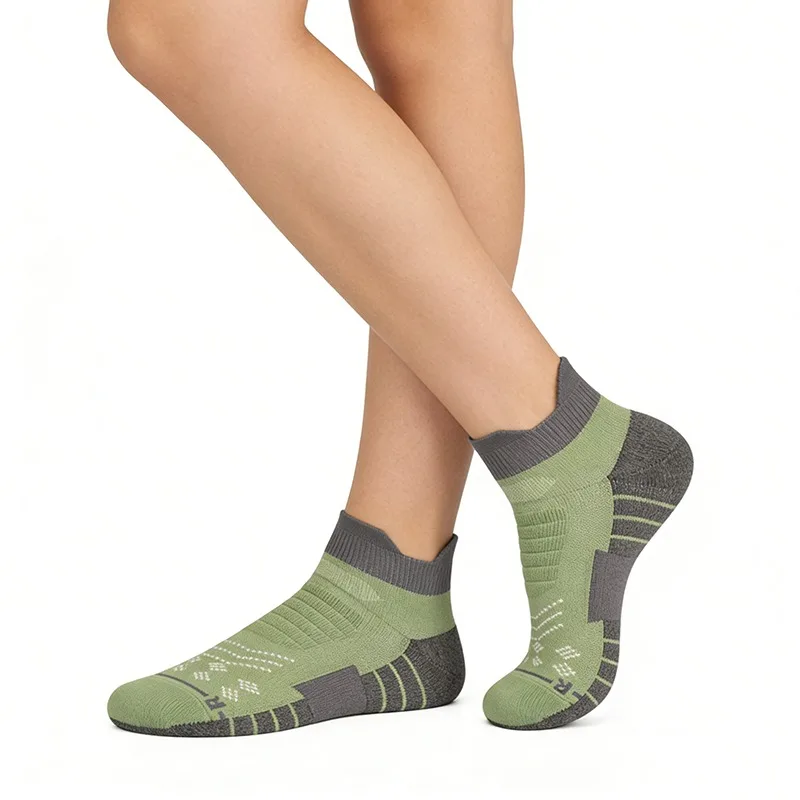 2 زوج منشفة أسفل جوارب رياضية أنبوب قصير الرجال الجوارب تشغيل الجوارب المضادة للبكتيريا امتصاص العرق عدم الانزلاق تنفس