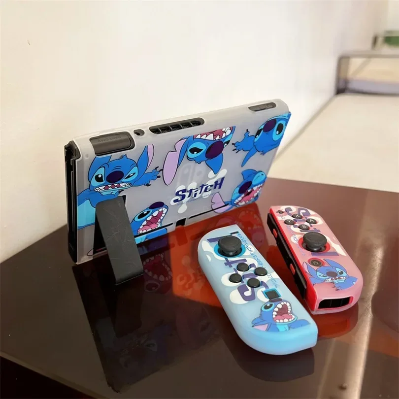 Para nintendo switch ns/oled game console casos dos desenhos animados ponto macio caso protetor console controlador caso de couro acessórios