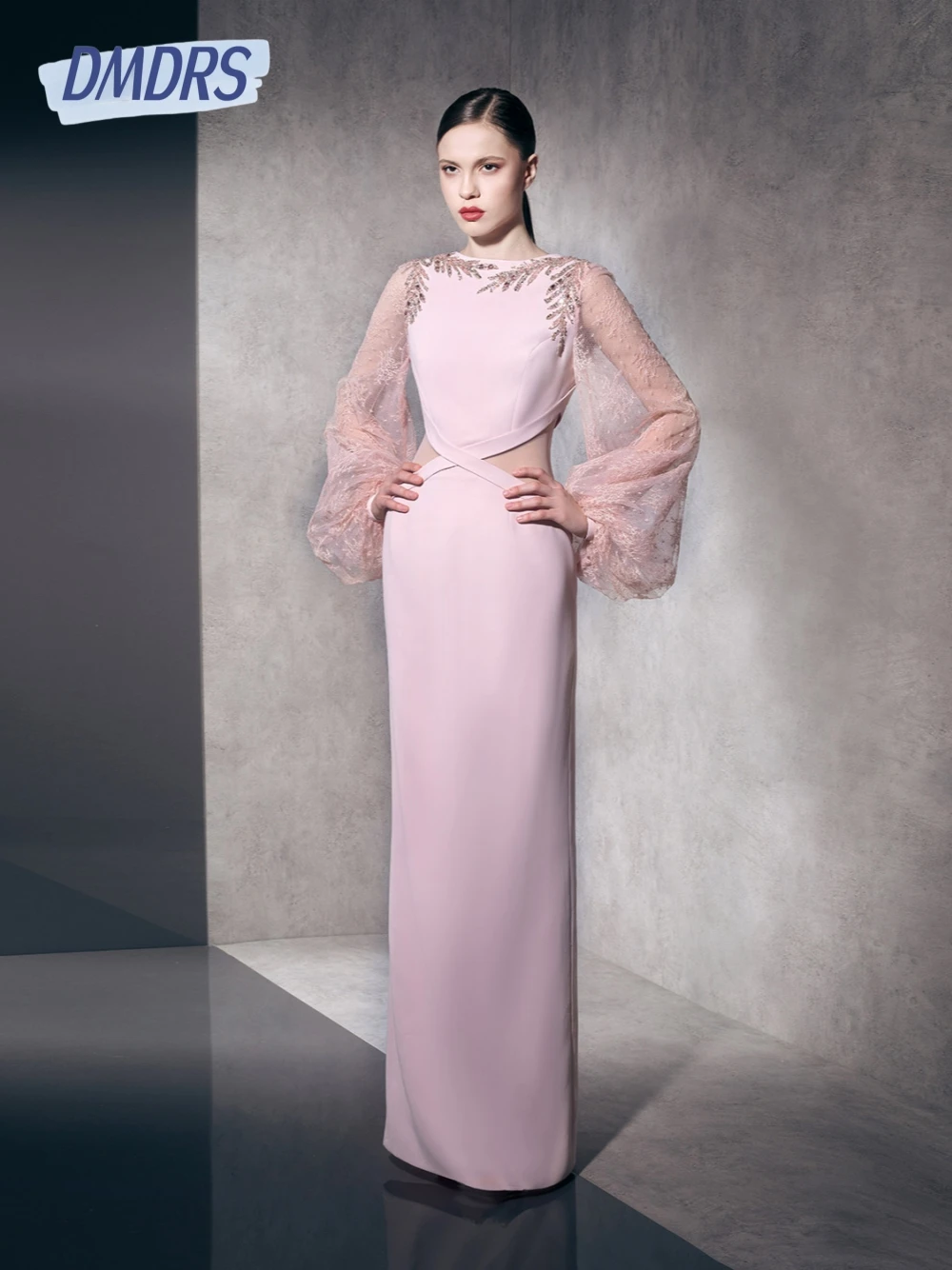 Classy Arabic Boat Neck Sequined Evening Dress Exclusive Lace Formal Events Customized Cocktail Gown Stylish Mother Wear
