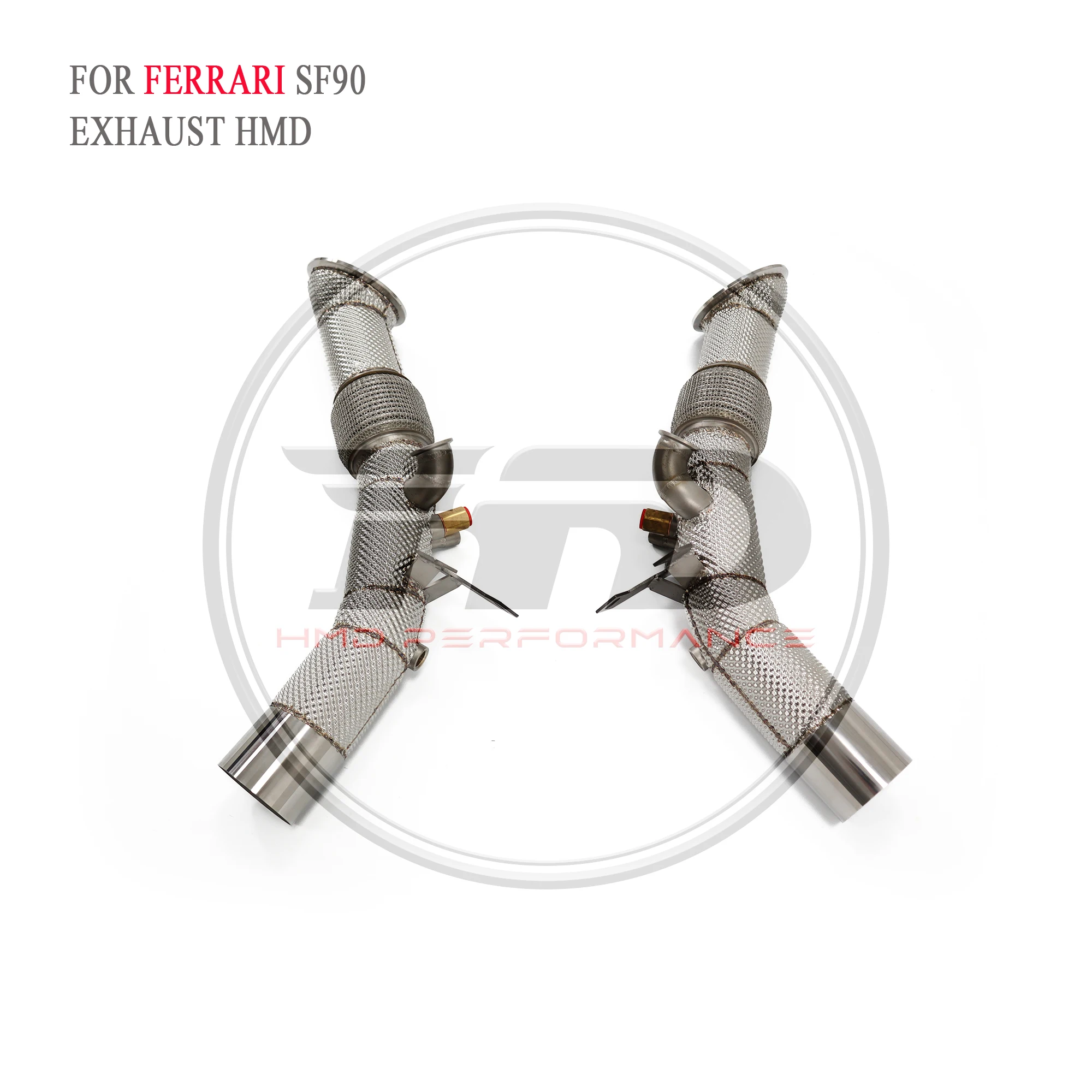 

HMD Exhaust System High Flow Performance Downpipe For Ferrari SF90 3.9T 2019 With Heat Shield Racing Pipe