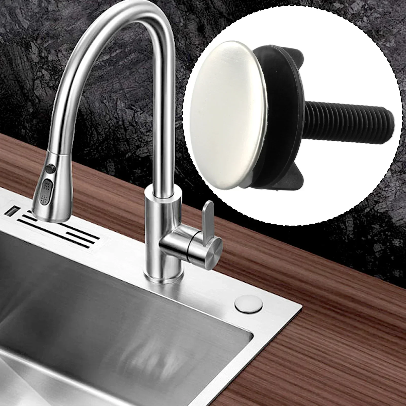 Stainless Steel Kitchen Sink Tap Hole Blanking Plug Stopper Basin Cover 45mm Sink Hole Cover Faucet Hole Soap Dispenser New