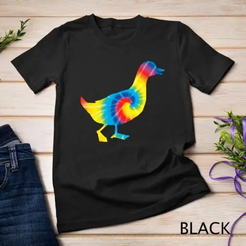 Tie Dye Duck Rainbow Print Mallard Dipper Hippie Peace Gift Unisex T-shirt