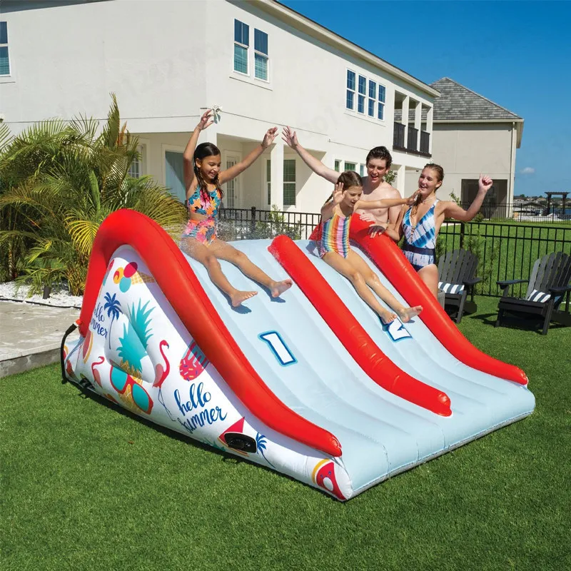 Inflatable Water Play Facilities Children's Inflatable Slide Pool Water Play Double Slide Outdoor Swimming Pool Slide