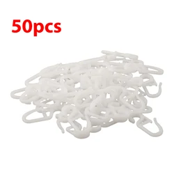 50PCS Curtain Hanging Hooks Ring Window Curtain Hanger Hooks White Plastic Curtain Hook For Car Home Office Curtain
