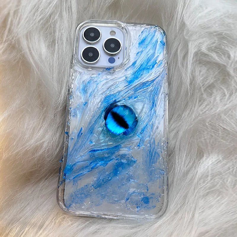 luxury Gojo Satoru 3D Ice Blue Eye Crystal Phone Case protection for iPhone 16 15 13 12 11 14 Pro Max XR XS X 14 Plus Soft Coque