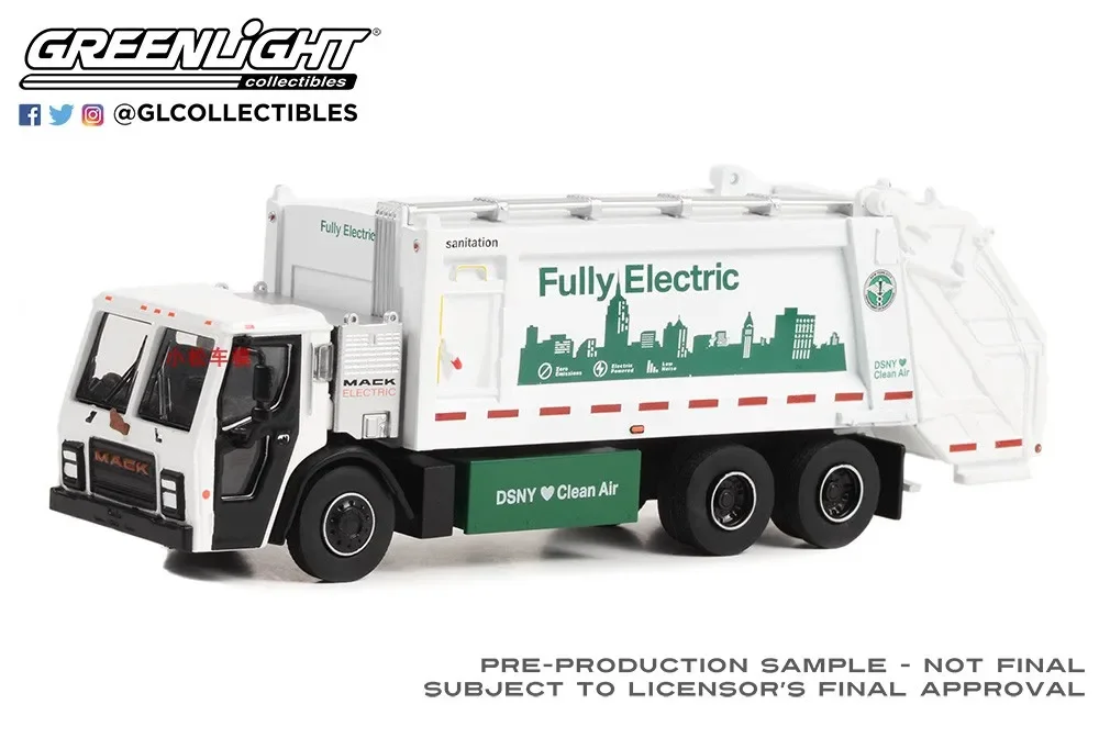 1:64 2021 Mack LR electric rear loader Garbage truck Collection of car models