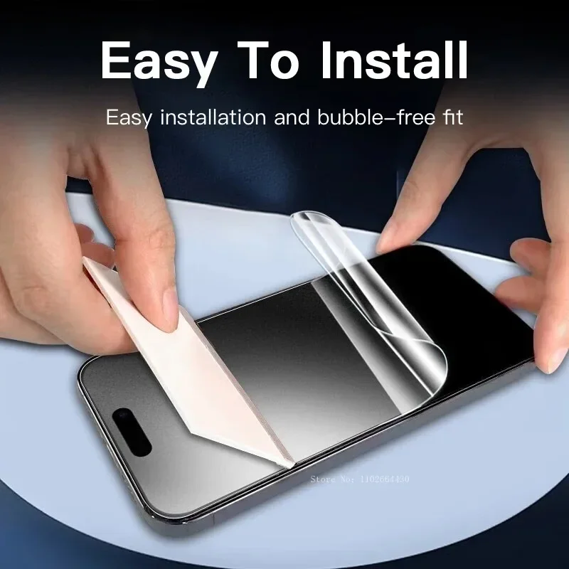 Película de hidrogel mate para iPhone 16 14 15 Pro MAX, protectores de pantalla TPU transparentes para iPhone 11 12 13 Pro Max (4 piezas, no de vidrio) 3