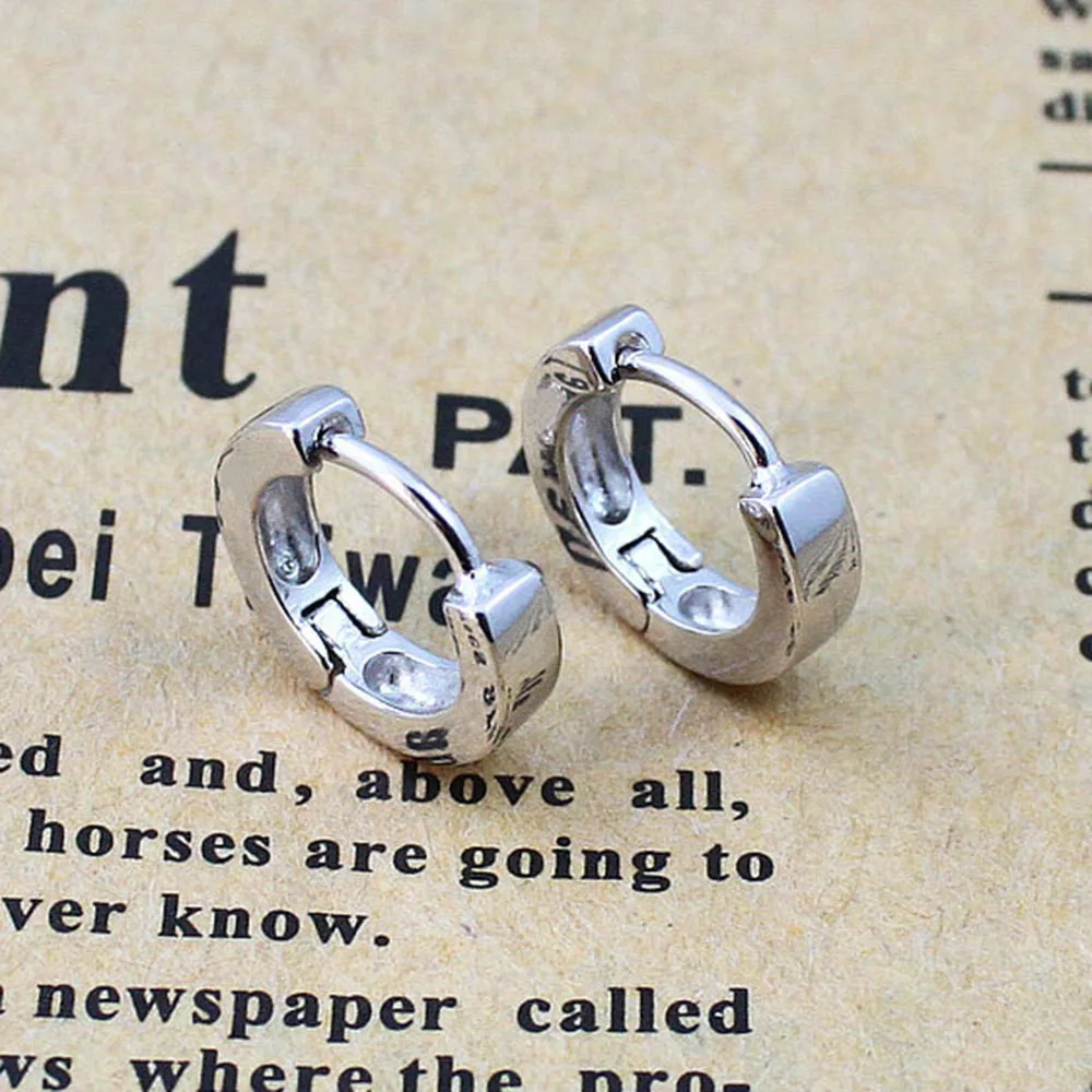 Smooth Silver Color Riound Jewelry Earring Boucle D'oreille Femme S925 Ear Stud Expander Women's Brincos Para As Mulheres