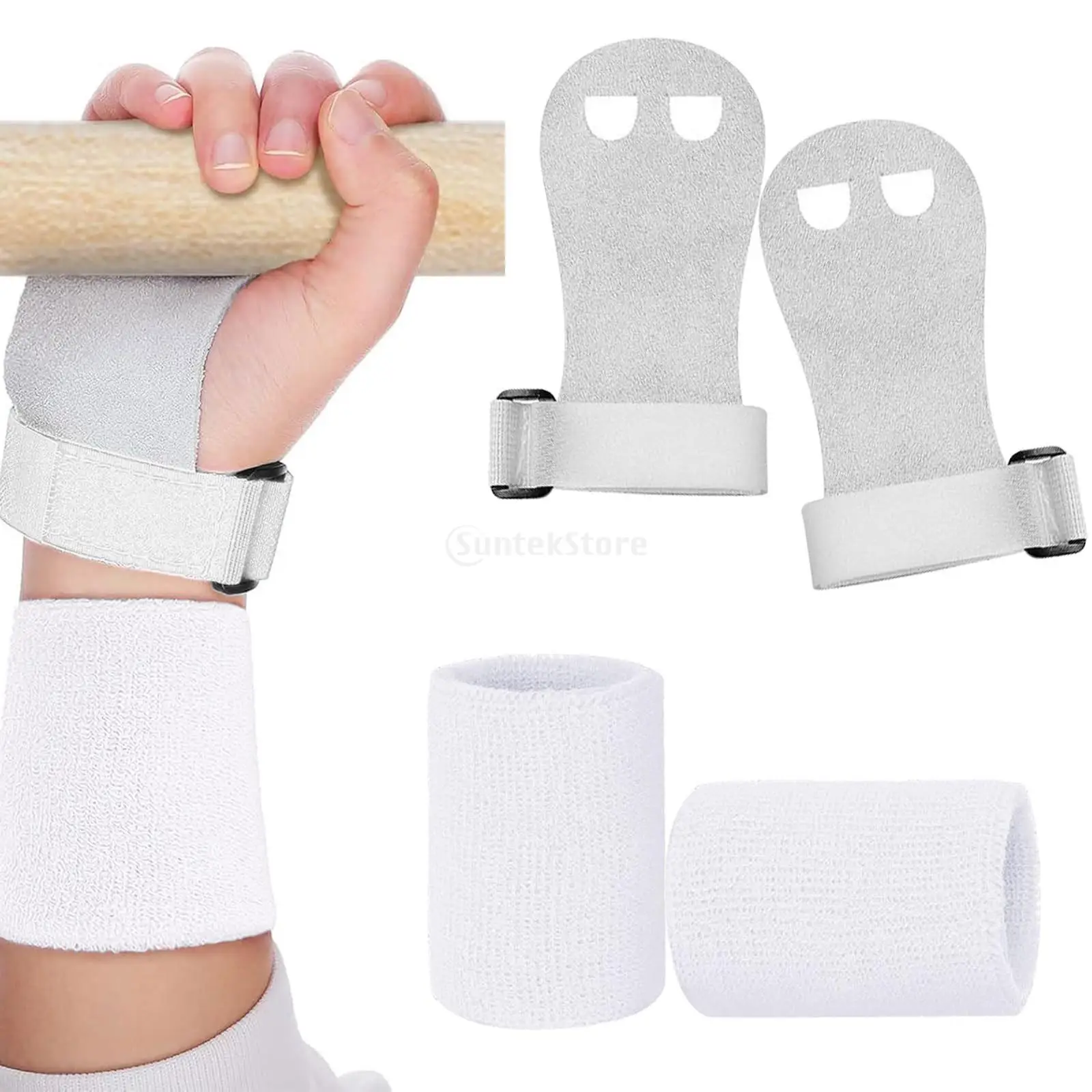 قفازات يدوية للجمباز للأطفال تدعم المعصم وخطاف وحلقة قابلة للتعديل وخفيفة الوزن لمعدات الجمباز متعددة الأغراض #1