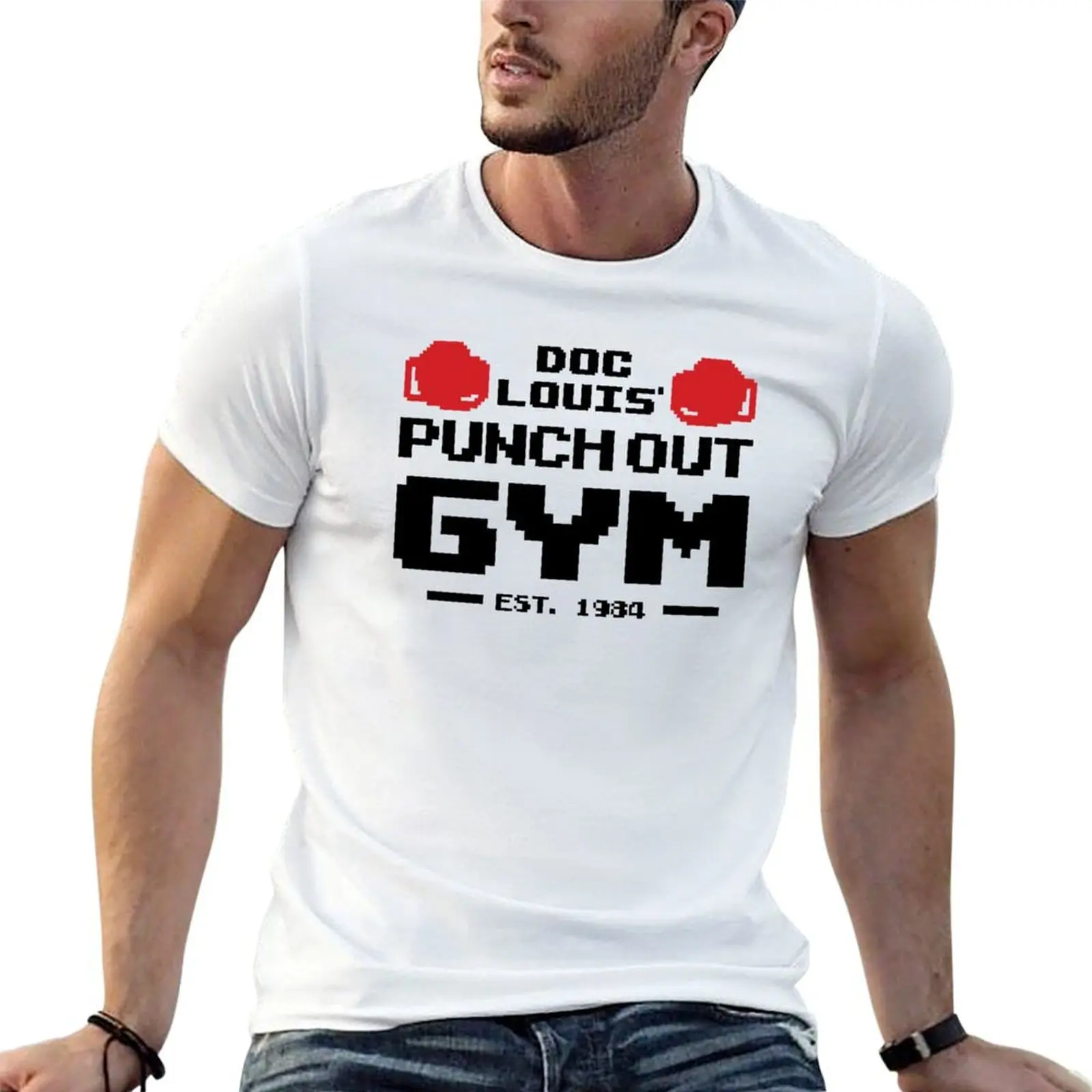 Punch Out Gym T-Shirt sweat quick-drying t shirt men 100℅ cotton