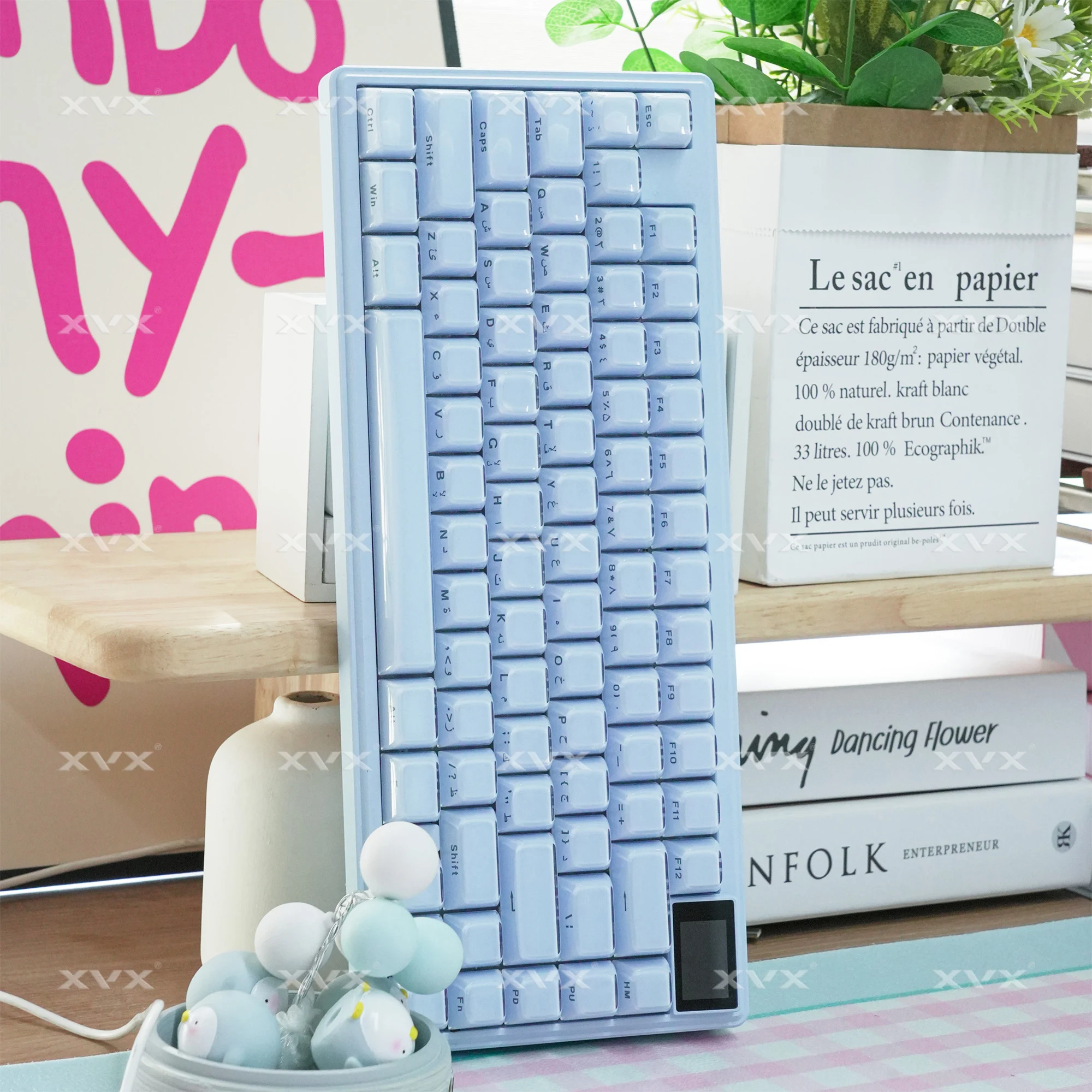 Xvx árabe keycaps azul geléia keycap para teclado mecânico cereja mx 75% perfil oem 113 teclas