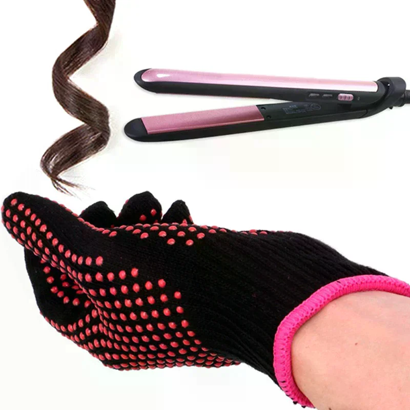 /YOV/Double-sided Hair Straightener Perm Curling Hairdressing Heat Resistant Finger Glove Hair Salon Styling Gloves New