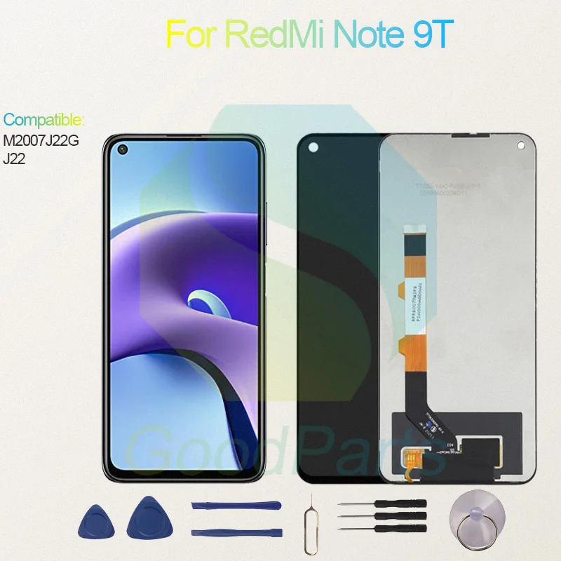 Test Before Ship For RedMi Note 9T Display Touch Screen Digitizer Panel Assembly Lcd Screen M2007J22G, J22 Note 9T Screen Displa