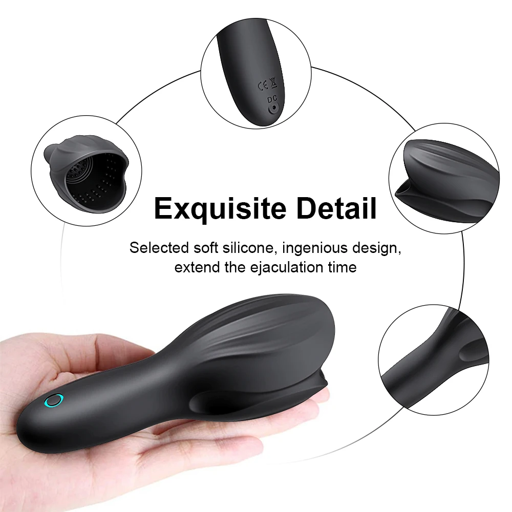 Exerciser Glans Stimulater Massager Penis Delay Trainer Mens Vibrator Male Masturbator Equipment Sex Toys For Men Adult Male image 2