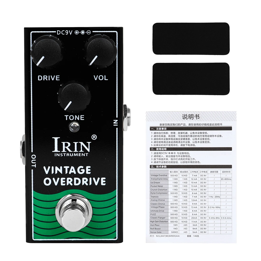 IRIN RF-01 Electric Guitar Effects Pedal VINTAGE OVERDRIVE Monoblock Effects True Bypass Designed Guitar Instruments Accessories