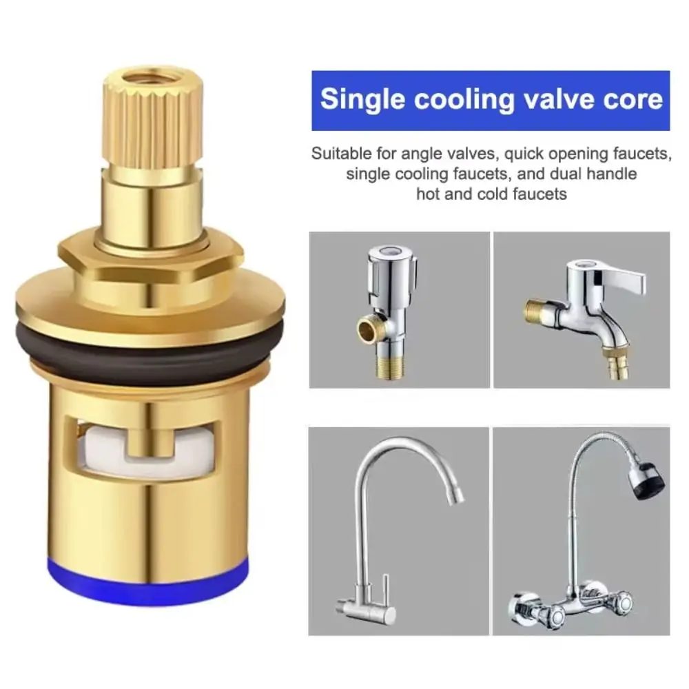 

Brass Material Faucet Valve Core Threaded Design Ceramic Valve Faucet Cartridge Durable Hot and Cold Faucet Inner Valve