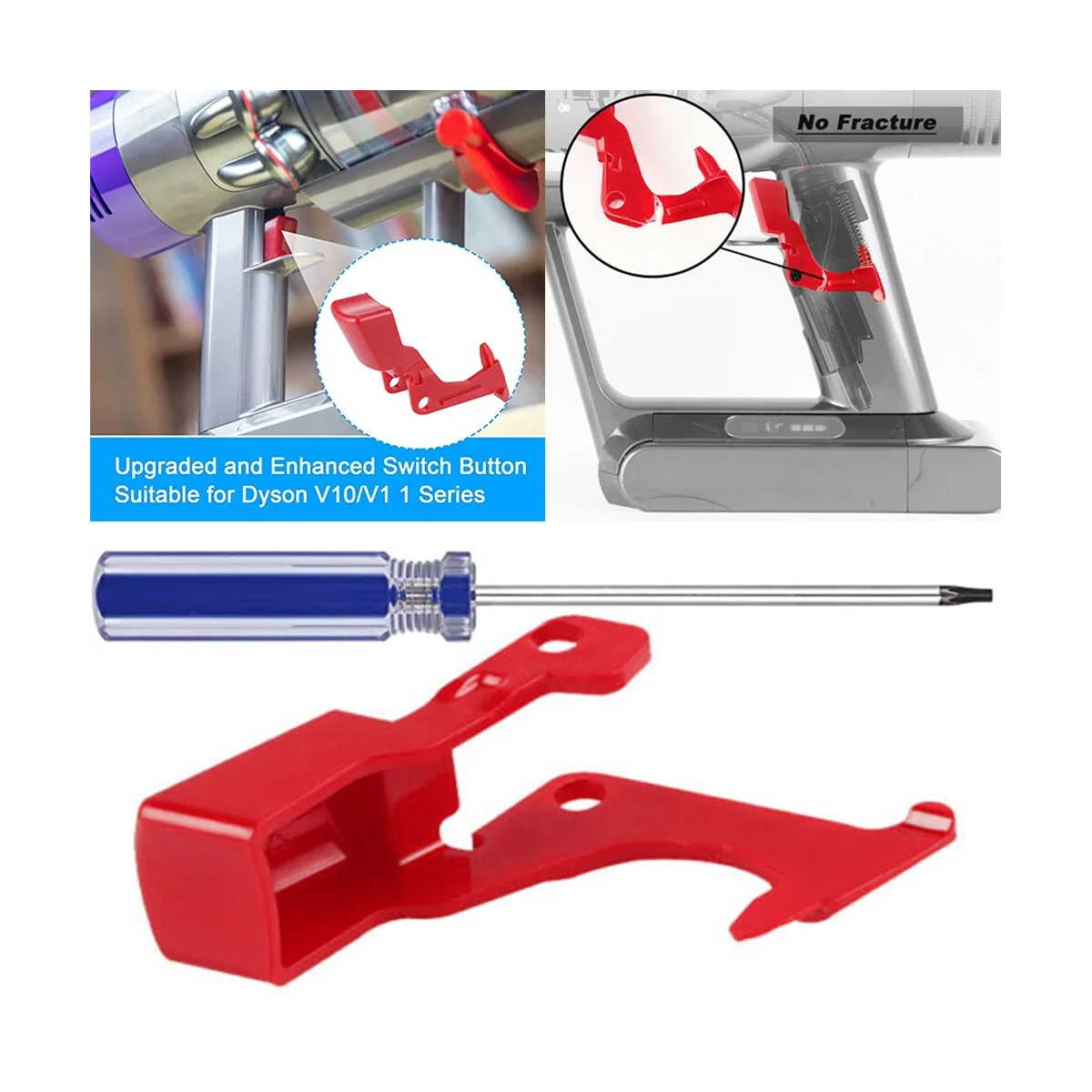 Bouton de commutation de certes amélioré pour aspirateur Dyson, remplacement rapide, tournevis, V10, V11