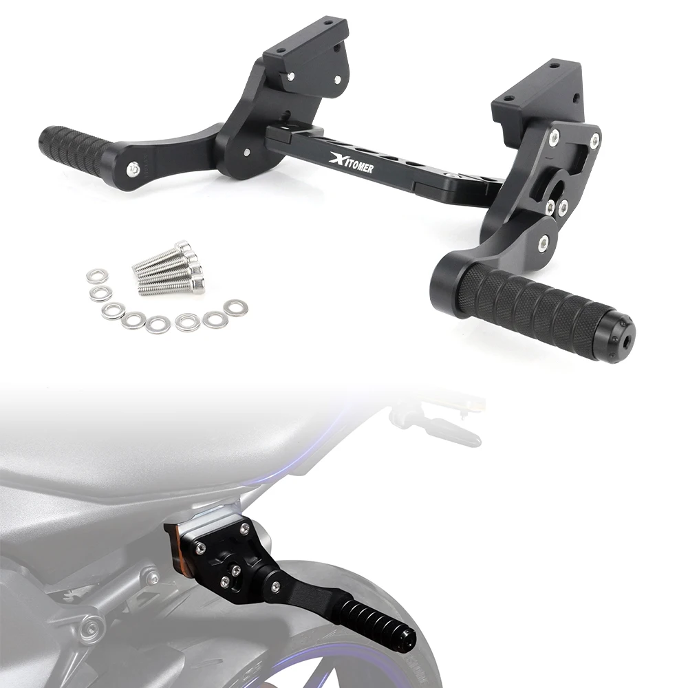 

For Yamaha YZF-R7 R7 2021 2022 2023 2024 2025 Motorcycle Adjustable Rear Footrests Subcage Passenger Peg Guard Step Plate Stunt