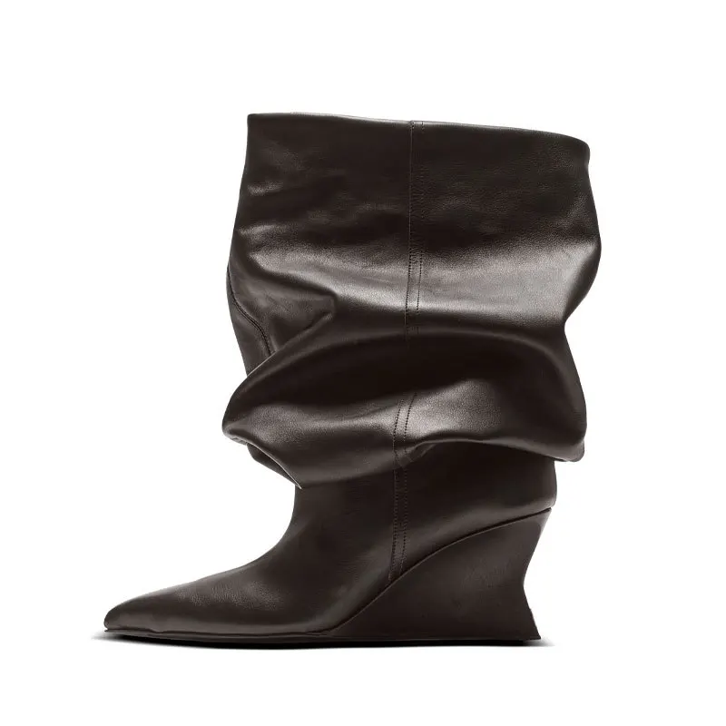 حذاء نسائي من الجلد الصناعي بمقدمة مدببة وكعب ستيليتو للكاحل مع نعل داخلي مبطن ناعم وتصميم أنيق وأنيق #4