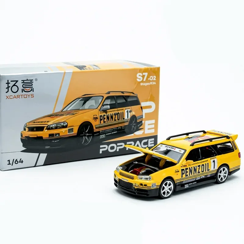 

GTR GT-R R34 Avant Station Wagon Track Alloy 1:64 Модель гоночного автомобиля Литая под давлением металлическая игрушка Спортивные транспортные средства Модель автомобиля Игрушечный подарок