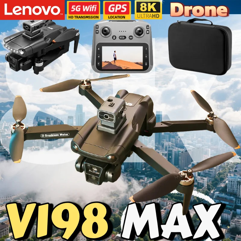 

Дрон Lenovo True GPS с камерой 8K V198 MAX XT606 A1R S-X1, пульт ДУ, Wi-Fi, радиоуправляемый квадрокоптер с функцией обхода препятствий, HD, двойной FPV-дрон